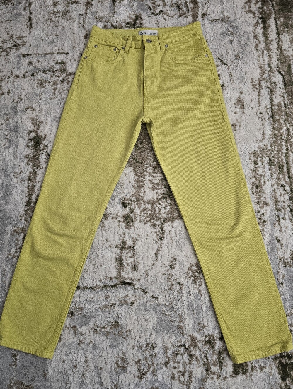 Zara Women's Yellow Lime Jeans Size 4 Cotton